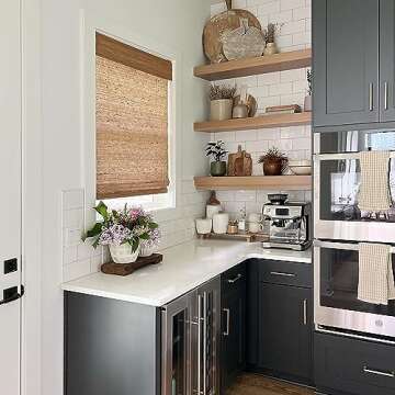 TWOPAGES Natural No Drill Roman Shade Cordless Jute Roman Shade Customized Roman Window Shade Sun Li...