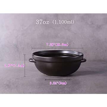 GREATUS Korean Dojagi R Pot/Premium Korean Stone Pot with lid Stone Bowl Ttukbaegi Dolsot (Small)