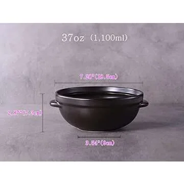 GREATUS Korean Dojagi R Pot/Premium Korean Stone Pot with lid Stone Bowl Ttukbaegi Dolsot (Small)