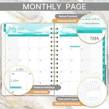 Planner 2025-2026 - 2025-2026 Planner Weekly and Monthly, Jul. 2025 - Jun. 2026, 6.3" x 8.4" Planner 2025-2026, 2025-2026 Calendar Monthly Planner with Coated Tabs, Inner Pocket