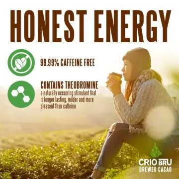Crio Bru Brewed Cacao Mocha Flavored Light Roast - Coffee Alternative Natural Healthy Drink | Made with 100% Pure Ground Cacao Beans | 99.99% Caffeine Free, Keto, Low Carb, Paleo, Brew And Enjoy Hot or Iced (10 Ounce (Pack of 1))