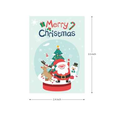 ceiba tree 40Pcs Mini Christmas Cards Lunch Box Notes for Kids Small Merry Christmas Notecard Happy Holiday Greeting Cards with Envelopes