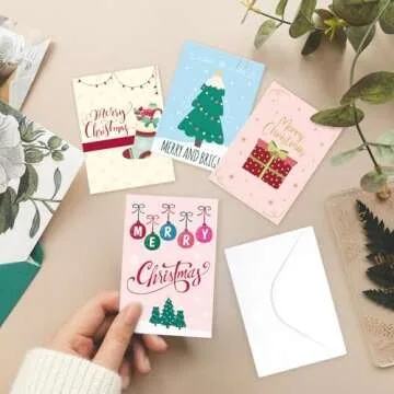 ceiba tree 40Pcs Mini Christmas Cards Lunch Box Notes for Kids Small Merry Christmas Notecard Happy Holiday Greeting Cards with Envelopes