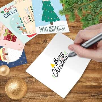 ceiba tree 40Pcs Mini Christmas Cards Lunch Box Notes for Kids Small Merry Christmas Notecard Happy Holiday Greeting Cards with Envelopes