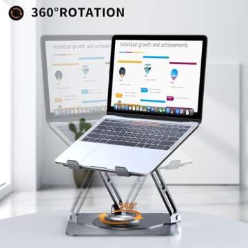 JOYEKY Laptop Stand: Adjustable, Ergonomic Riser for All 10-16" Laptops