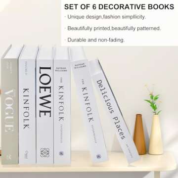 vegemash 6 Pcs Decorative Books,Fake Books for Decoration,Decorative Books for Home Decor,decoracion para sala libros decorativos,para mesa de Centro,Designer Books Decor Set,Coffee Table Books Decor
