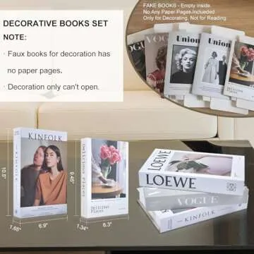 vegemash 6 Pcs Decorative Books,Fake Books for Decoration,Decorative Books for Home Decor,decoracion para sala libros decorativos,para mesa de Centro,Designer Books Decor Set,Coffee Table Books Decor