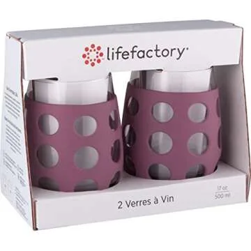 Lifefactory Wine Glass Set with Silicone Sleeve for Grip