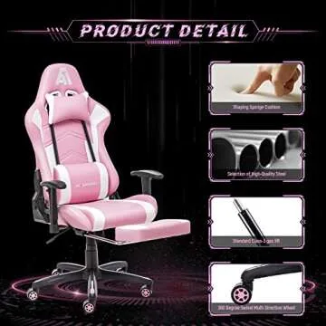 AA Products Gaming Chair Ergonomic High Back Adjustable