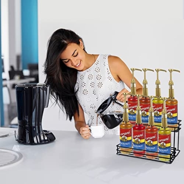 Stylish 8 Bottle Coffee Syrup Organizer Rack for Gift