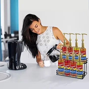 Stylish 8 Bottle Coffee Syrup Organizer Rack for Gift