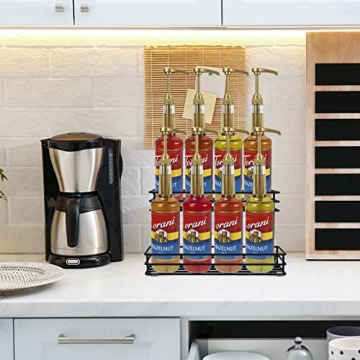 Stylish 8 Bottle Coffee Syrup Organizer Rack for Gift