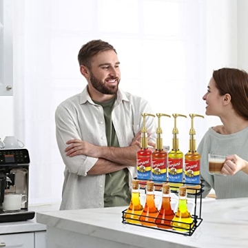 Stylish 8 Bottle Coffee Syrup Organizer Rack for Gift
