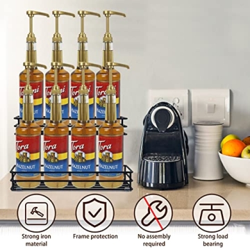 Stylish 8 Bottle Coffee Syrup Organizer Rack for Gift
