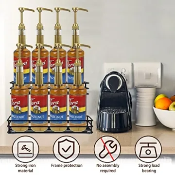 Stylish 8 Bottle Coffee Syrup Organizer Rack for Gift