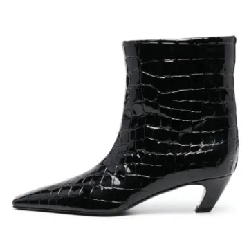 Stylish FSJ Square Toe Kitten Heel Ankle Boot for Women