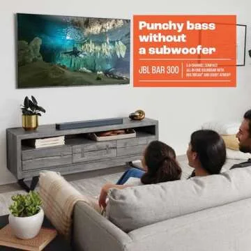 JBL Bar 300: 5.0-Channel Compact All-in-one soundbar with MultiBeam™ and Dolby Atmos®, Black