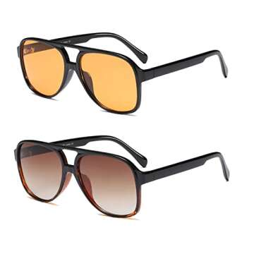 Freckles Mark Vintage Retro 70s Sunglasses: Trendy & UV Protective Aviator Glasses