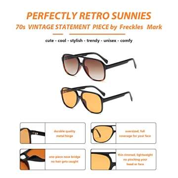 Retro 70s Sunglasses - Trendy UV Protection for Everyone