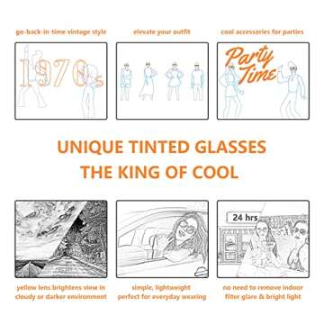 Retro 70s Sunglasses - Trendy UV Protection for Everyone