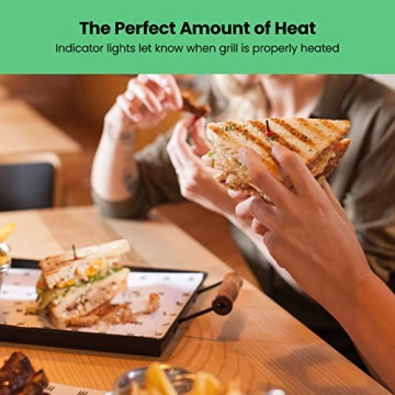 Chefman Panini Press Grill and Gourmet Sandwich Maker Non-Stick Coated Plates, Opens 180 Degrees to Fit Any Type or Size of Food, Stainless Steel Surface and Removable Drip Tray, 4 Slice, Black