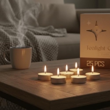 Leor & Lair Tea Lights Candles 25 Pack for Every Occasion