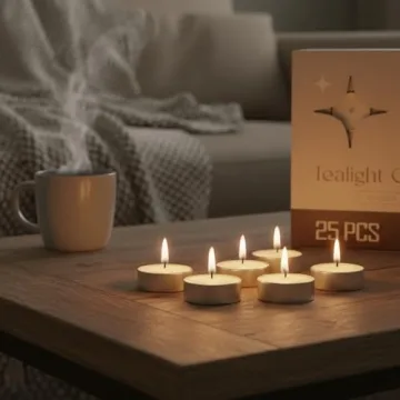 Leor & Lair Tea Lights Candles 25 Pack for Every Occasion