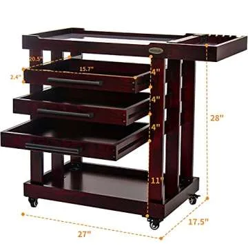 Meeden 5 Tier Art Cart - Stylish Beech Wood Utility Storage