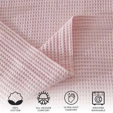 Cotton Waffle Weave Blanket - Twin Size, Lightweight Comfort