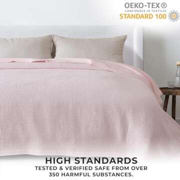 Cotton Waffle Weave Blanket - Twin Size, Lightweight Comfort