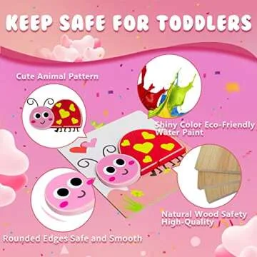 Valentine's Day Toys 6 Pack Wooden Puzzles for Toddlers Valentine's Day Gift for Toddler Toys for 1 2 3 4 Year Old Boys Girls Gifts My First Valentine's Day Toys