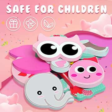 Valentine's Day Toys 6 Pack Wooden Puzzles for Toddlers Valentine's Day Gift for Toddler Toys for 1 2 3 4 Year Old Boys Girls Gifts My First Valentine's Day Toys