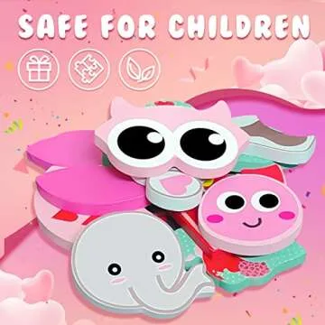 Valentine's Day Toys 6 Pack Wooden Puzzles for Toddlers Valentine's Day Gift for Toddler Toys for 1 2 3 4 Year Old Boys Girls Gifts My First Valentine's Day Toys