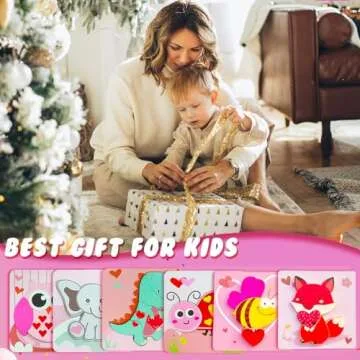 Valentine's Day Toys 6 Pack Wooden Puzzles for Toddlers Valentine's Day Gift for Toddler Toys for 1 2 3 4 Year Old Boys Girls Gifts My First Valentine's Day Toys
