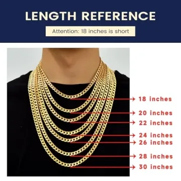 Durable Men's Gold Curb Chain Necklace 20 in for Trendy Style