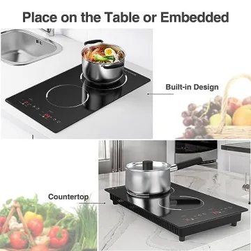GIHETKUT Induction Cooktop 2300W Double Burner Cooking Essential