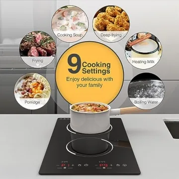 GIHETKUT Induction Cooktop 2300W Double Burner Cooking Essential