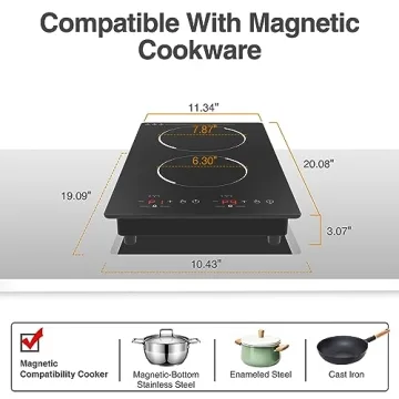 GIHETKUT Induction Cooktop 2300W Double Burner Cooking Essential