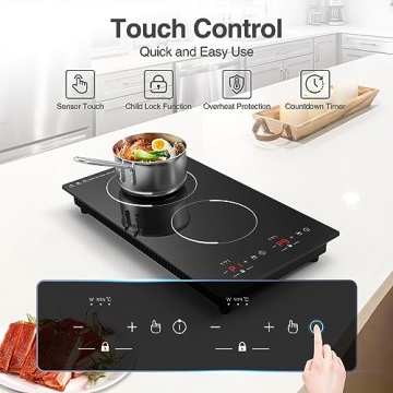 GIHETKUT Induction Cooktop 2300W Double Burner Cooking Essential