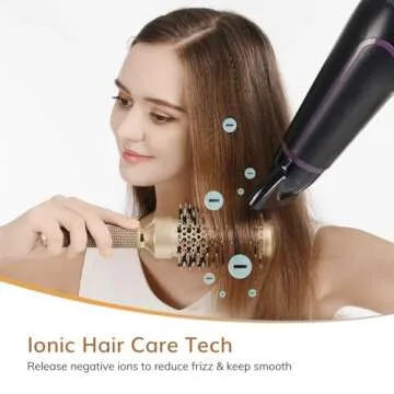 Round Brush for Blow Drying, Nano Thermal Ceramic & Ionic Tech Hair Brush with Boar Bristles, Professional Round Barrel Brush for Styling, Curling & Straightening by Sndyi (2.9 Inch, Barrel 1.7 Inch)