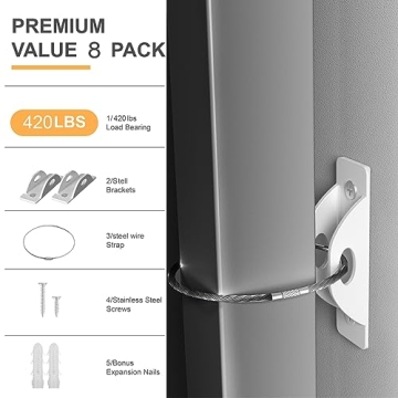 450lbs Baby Proof Furniture Anchors Heavy Duty Anti-Tip Straps