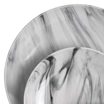 Elama Marble Dinnerware Set - 16 Piece Elegant Tableware