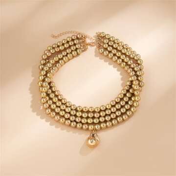 Punk Layered Bead Choker Necklace for Women | Gift Ready