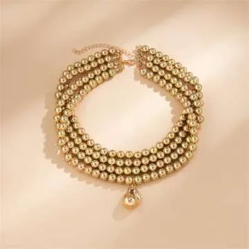 Punk Layered Bead Choker Necklace for Women | Gift Ready