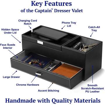 HOUNDSBAY Captain Dresser & Nightstand Valet Organizer