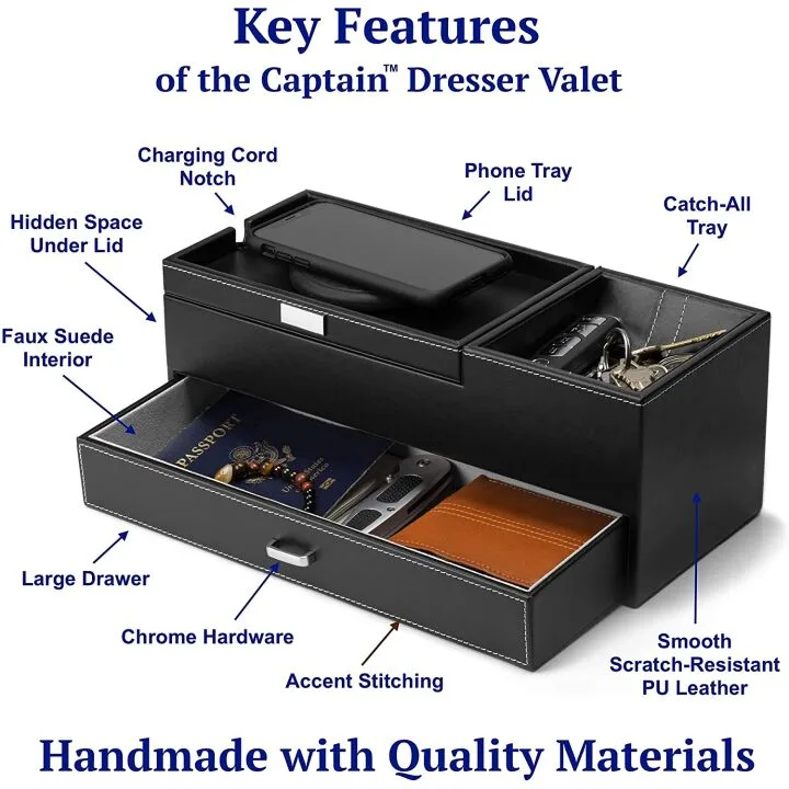 HOUNDSBAY Captain Dresser & Nightstand Valet Organizer