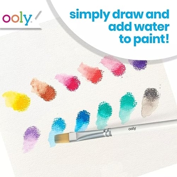 OOLY Rainbow Sparkle Gel Crayons for Kids and Adults - Set of 12 Watercolor Glitter Markers for Glass and Paper Surfaces with Clear Plastic Crayon Case - Easy To Clean Bright Metallic Color Crayons