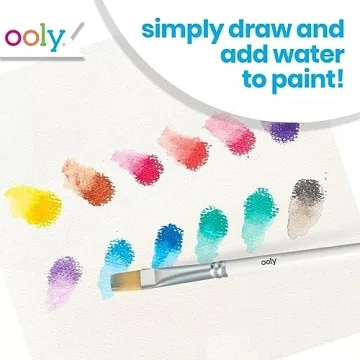 OOLY Rainbow Sparkle Gel Crayons for Kids and Adults - Set of 12 Watercolor Glitter Markers for Glass and Paper Surfaces with Clear Plastic Crayon Case - Easy To Clean Bright Metallic Color Crayons