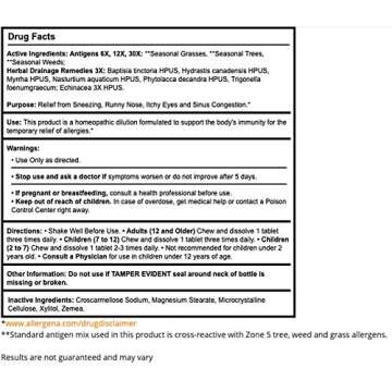 Non-Drowsy PROGENA Allergena Allergy Relief Tabs 90ct