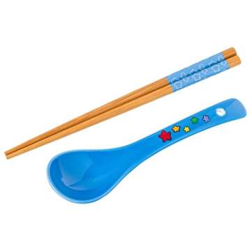 Silver Buffalo Rainbow Brite and Twink Ceramic Ramen Noodle Rice Bowl with Chopsticks and Spoon, Microwave Safe, 20 Ounces